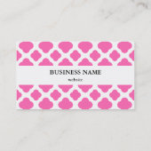Hot-Pink-Quatrefolienmuster Visitenkarte (Rückseite)