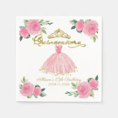 Hot Pink Quinceanera Serviette (Vorderseite)