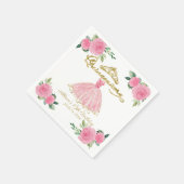 Hot Pink Quinceanera Serviette (Ecke)