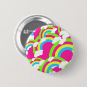 Hot Pink Rainbow Pattern Button (Vorne & Hinten)