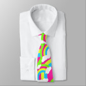 Hot Pink Rainbow Pattern Krawatte (Gebunden)