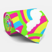 Hot Pink Rainbow Pattern Krawatte (Gerollt)