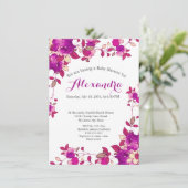 Hot-pink Rasberry Floral Baby Dusche Einladung (Stehend Vorderseite)