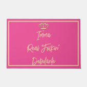 Hot Pink Real Friends Debutante Gold Fußmatte (Vorderseite)