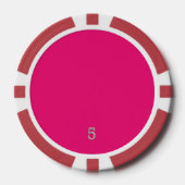 Hot Pink Red 5 Strip Poker Chip (Vorderseite)