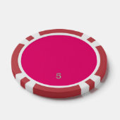 Hot Pink Red 5 Strip Poker Chip (Einzeln)