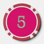 Hot Pink Red 5 Strip Poker Chip (Rückseite)
