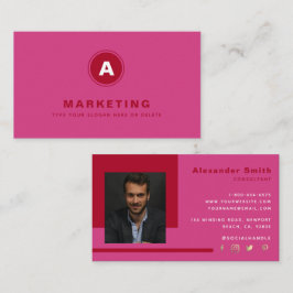 Hot Pink Red Business Marketing Berufliches Foto Visitenkarte
