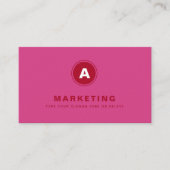 Hot Pink Red Business Marketing Berufliches Foto Visitenkarte (Vorderseite)