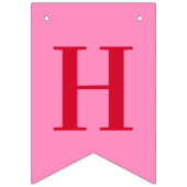 Hot Pink Red Chic Happy Birthday Wimpelkette (Zweite Fahne)