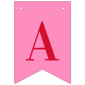 Hot Pink Red Chic Happy Birthday Wimpelkette (Dritte Fahne)