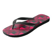 Hot Pink Red Geometric Sandal Flip Flops Badesandalen (Schrägansicht)