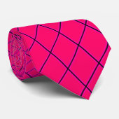 Hot Pink Retrowave Raster Neck Tie Krawatte (Gerollt)
