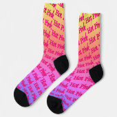 Hot Pink Reverse Premium Socken (Linkes Detail)