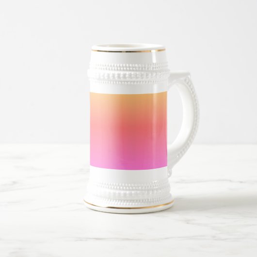 Hot Pink Reverse White Stein Gold Trimmung Bierglas (VorderseiteRechts)