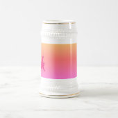 Hot Pink Reverse White Stein Gold Trimmung Bierglas (Mittel)