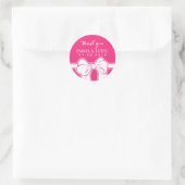 Hot Pink Ribbon Bow Hochzeit Danke Sticker (Tasche)
