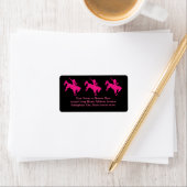 Hot Pink Rodeo Reiten Country Cowgirl Kunst Adressaufkleber (Insitu)