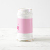 Hot Pink, Rosa, Goldstein Bierglas (Mittel)