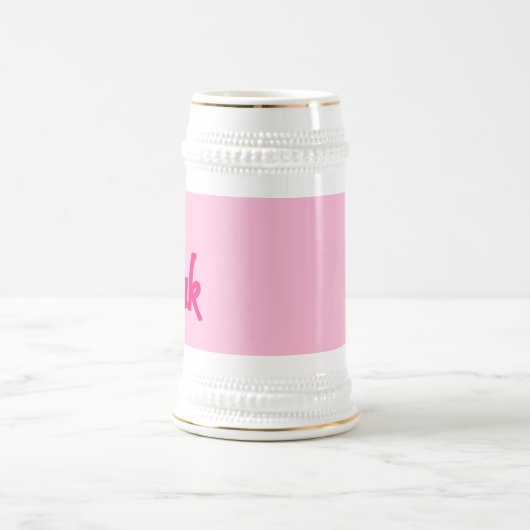 Hot Pink, Rosa, Goldstein Bierglas (Mittel)