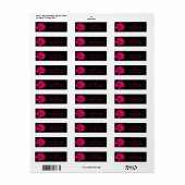 Hot-Pink-Rose auf den schwarzen Adressmarken (Vorne)