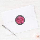 Hot Pink Rose Bouquet & Barnwood Sticker (Umschlag)