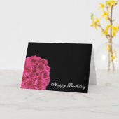 Hot Pink Rose Bouquet Geburtstagskarte Karte (Gelbe Blume)