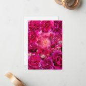 Hot Pink Rose Collage  Mitteilungskarte (Vorderseite/Rückseite Beispiel)