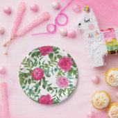 Hot Pink Rose Schöne Hochzeit Pappteller (Party)