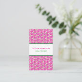 Hot Pink Roses Makeup Hair Stylist Artist Salon Terminkarte (Stehend Vorderseite)