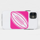 Hot Pink Rugby Case-Mate iPhone Hülle (Rückseite (Horizontal))