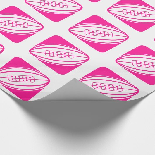Hot Pink Rugby Geschenkpapier (Ecke)