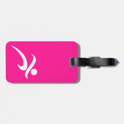 Hot Pink Running; Runner Gepäckanhänger (Rückseite horizontal)