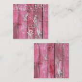 Hot Pink Rustic Holz String Lights Speichern Sie d Begleitkarte (Vorne/Hinten)