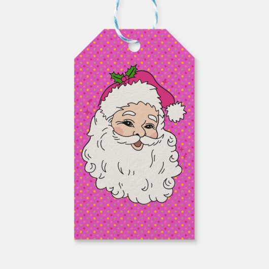 Hot Pink Santa Geschenkanhänger (Rückseite)