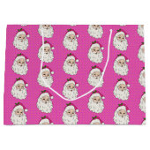 Hot Pink Santa Große Geschenktüte (Vorderseite)