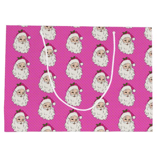 Hot Pink Santa Große Geschenktüte (Rückseite)