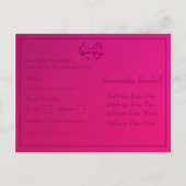 Hot Pink Satin Bow - UAWG Einladungspostkarte (Rückseite)