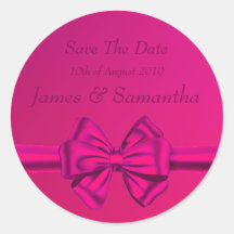 Hot Pink Satin Ribbon - Save the Date