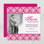 HOT PINK SAVE THE DATE FOTOKARTEN (Vorne/Hinten)