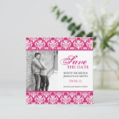 HOT PINK SAVE THE DATE FOTOKARTEN (Stehend Vorderseite)