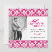 HOT PINK SAVE THE DATE FOTOKARTEN (Vorderseite)