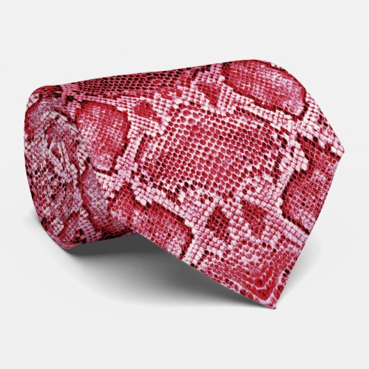 Hot-Pink-Schlange Krawatte (Gerollt)