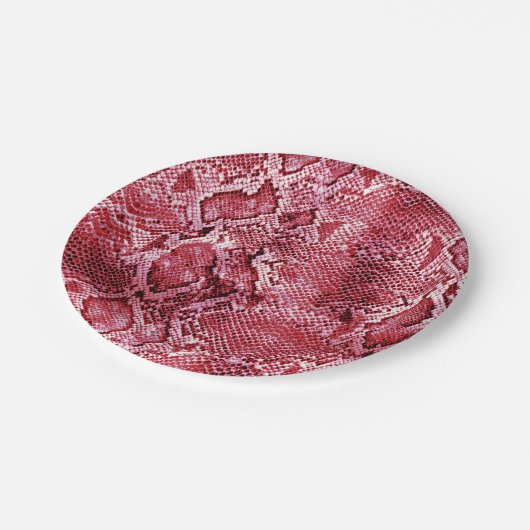 Hot-Pink-Schlange Pappteller (Schrägansicht)