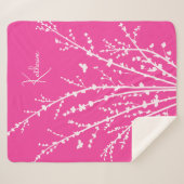 Hot-Pink-Schmetterlingszweige mit benutzerdefinier Sherpadecke (Vorderseite (Horizontal))