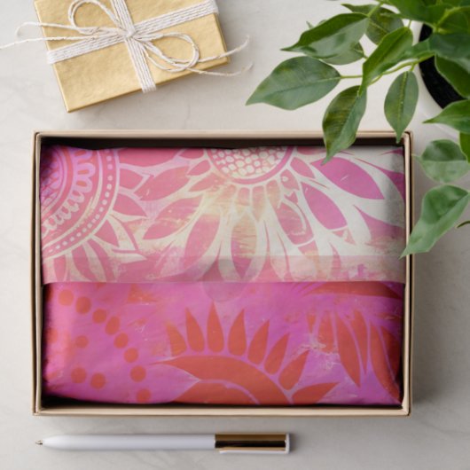 HOT PINK schönes Blumendecoupage Papier (Geschenk)