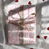 Hot Pink Scribble Cats – modern cute Pattern Geschenkpapier Set