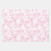 Hot Pink Scribble Cats – modern cute Pattern Geschenkpapier Set (Vorderseite)