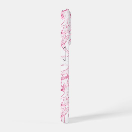 Hot Pink Scribble Cats – modern cute Pattern iPhone Hülle (Rechte Seite)