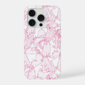 Hot Pink Scribble Cats – modern cute Pattern iPhone Hülle (Rückseite)